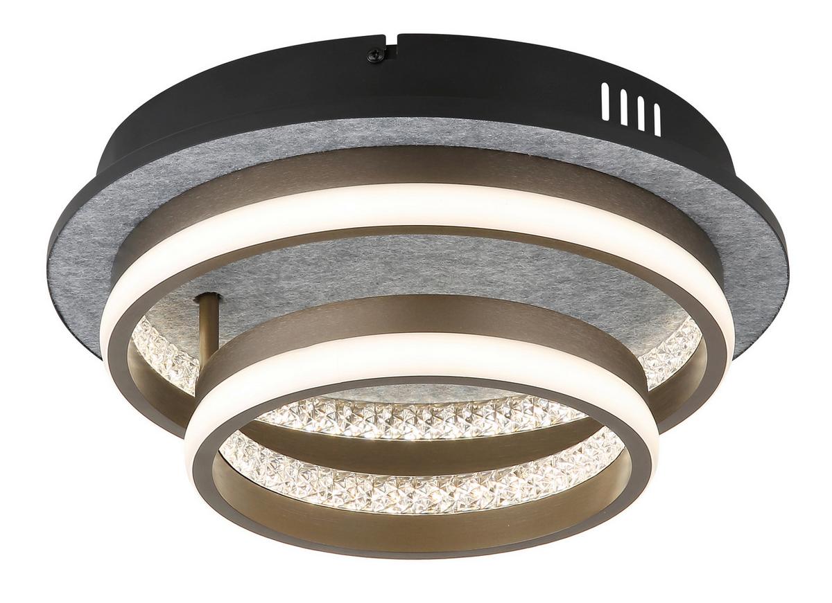 Led Mennyezeti Lámpa 67179d1 Della - fekete/fehér, Design, műanyag/fém (47,2cm) - Globo