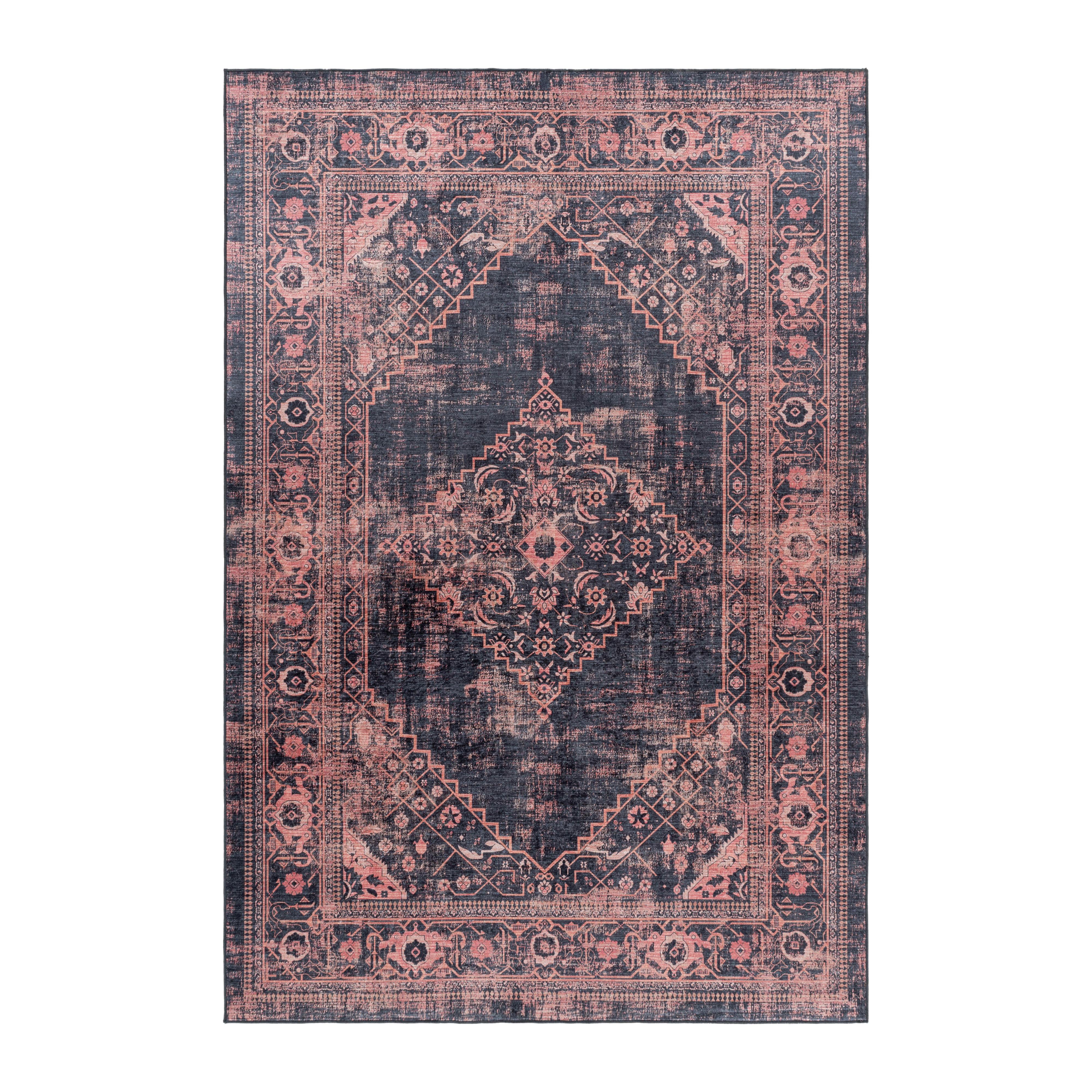 Flachwebteppich Fiesta - Rot/Schwarz, Design, Textil (80/150cm) - Novel