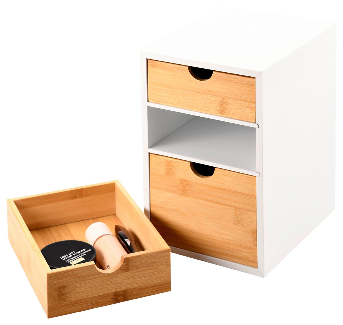 Schubladenbox Organizer - Hellbraun/Weiß, Basics, Holz/Holzwerkstoff (17,5/21,5/27,5cm) - Kesper