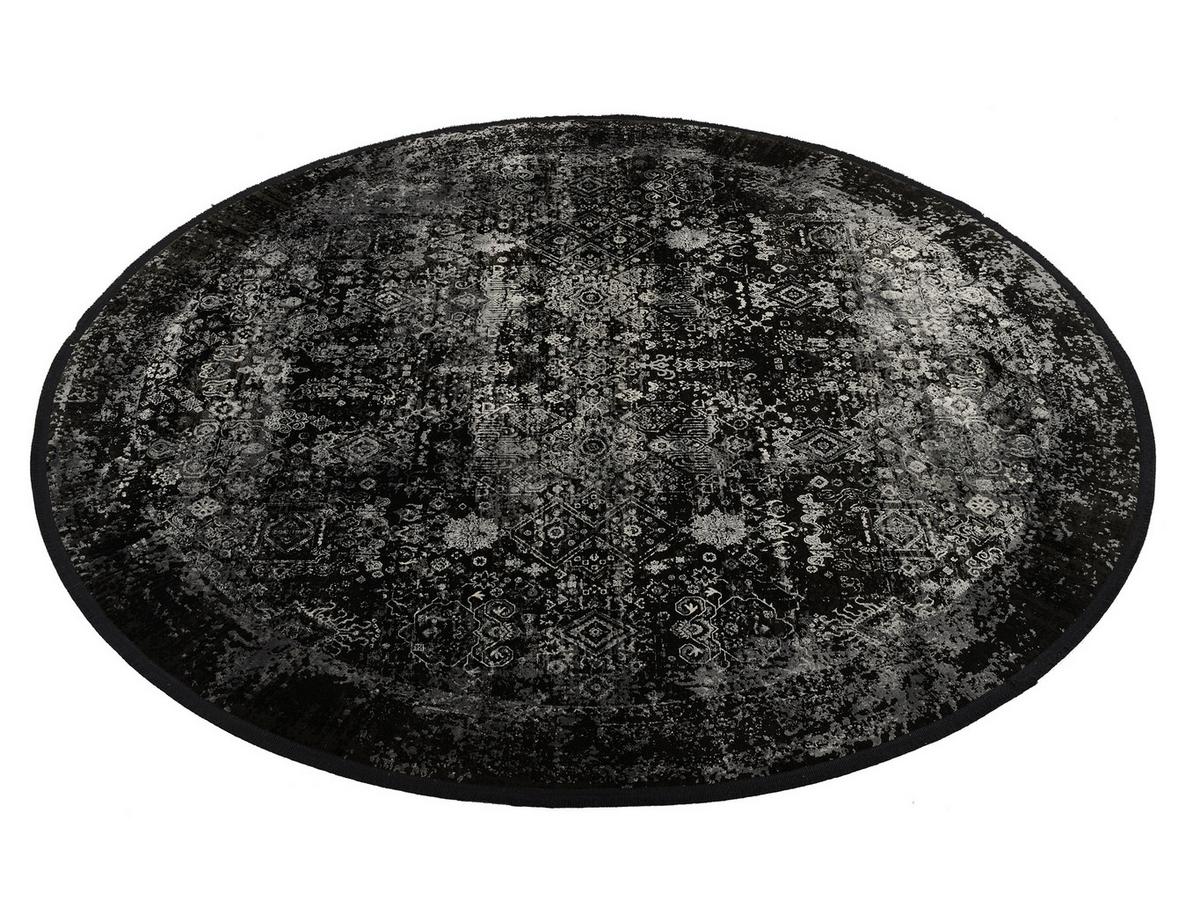 Webteppich Grau/Schwarz Calais Rund Ø 240 cm - Schwarz/Grau, Design, Textil (240cm) - Dieter Knoll