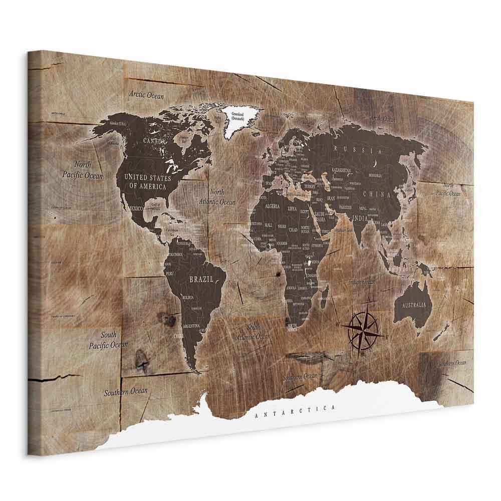 Leinwandbild Braun B: 120 Cm - Braun, Basics, Holz/Textil (120/80/1,2cm) - artgeist
