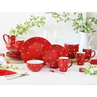 Kombiservice Polka Dots Rot/weiß, 4 Pers., 16-Teilig - Rot/Weiß, Basics, Keramik - Creatable