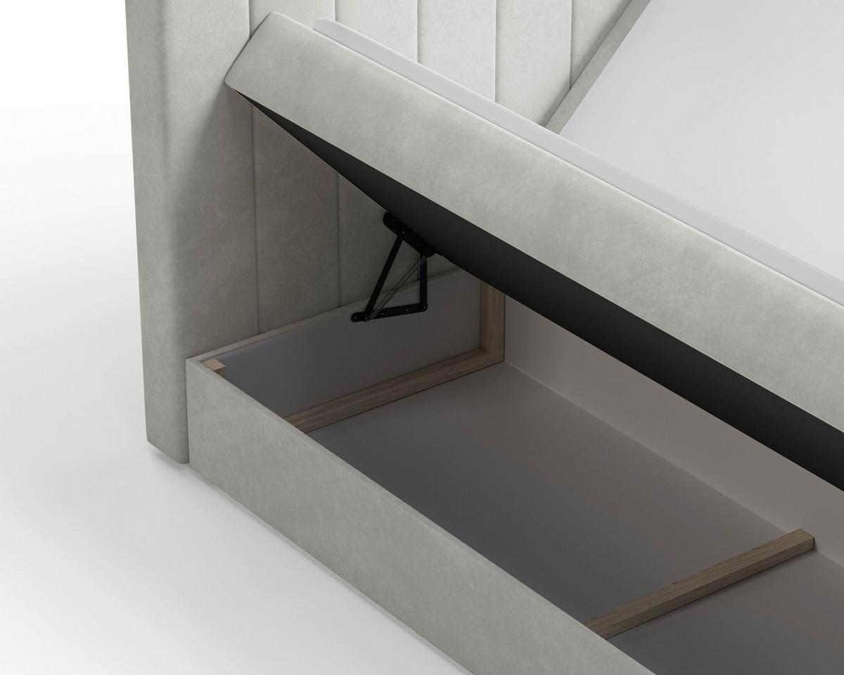 BOXBETT Lila Silberfarben 160x200cm - Silberfarben/Schwarz, MODERN, Holz/Kunststoff (160/200cm) - MID.YOU