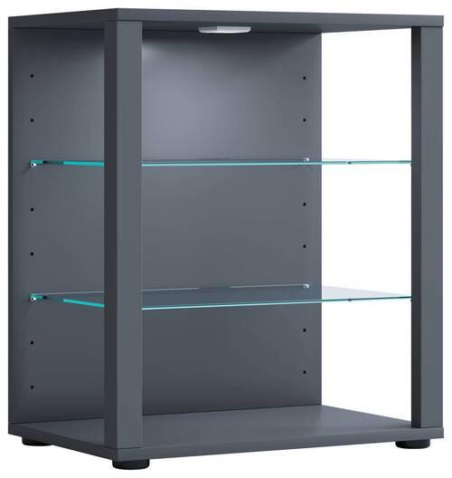 Vitrine Glasol S B: 52 cm Anthrazit - Anthrazit/Schwarz, MODERN, Glas/Holzwerkstoff (52/60/35cm) - MID.YOU
