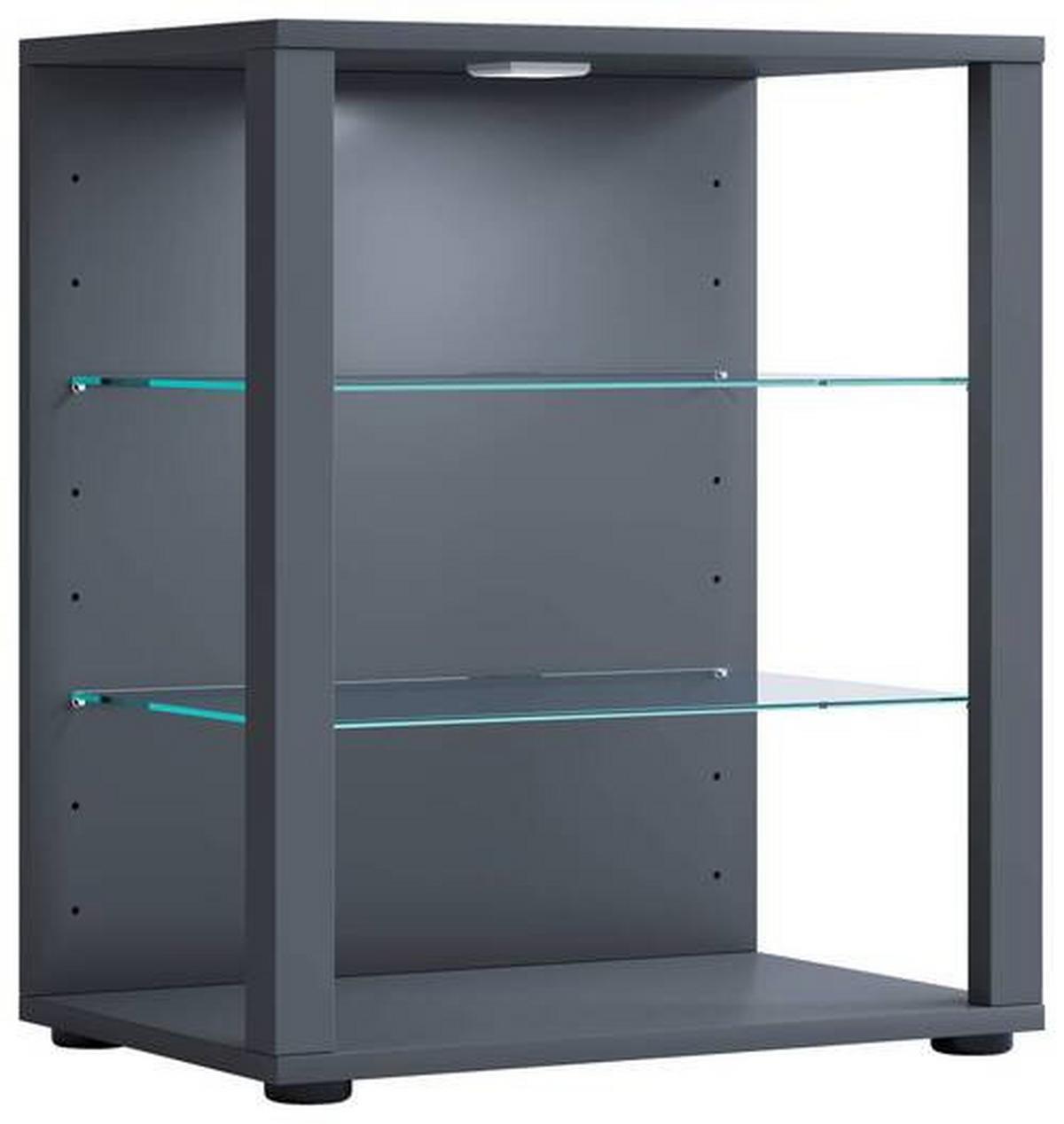 Vitrine Glasol S B: 52 Cm Anthrazit - Anthrazit/Schwarz, MODERN, Glas/Holzwerkstoff (52/60/35cm) - MID.YOU