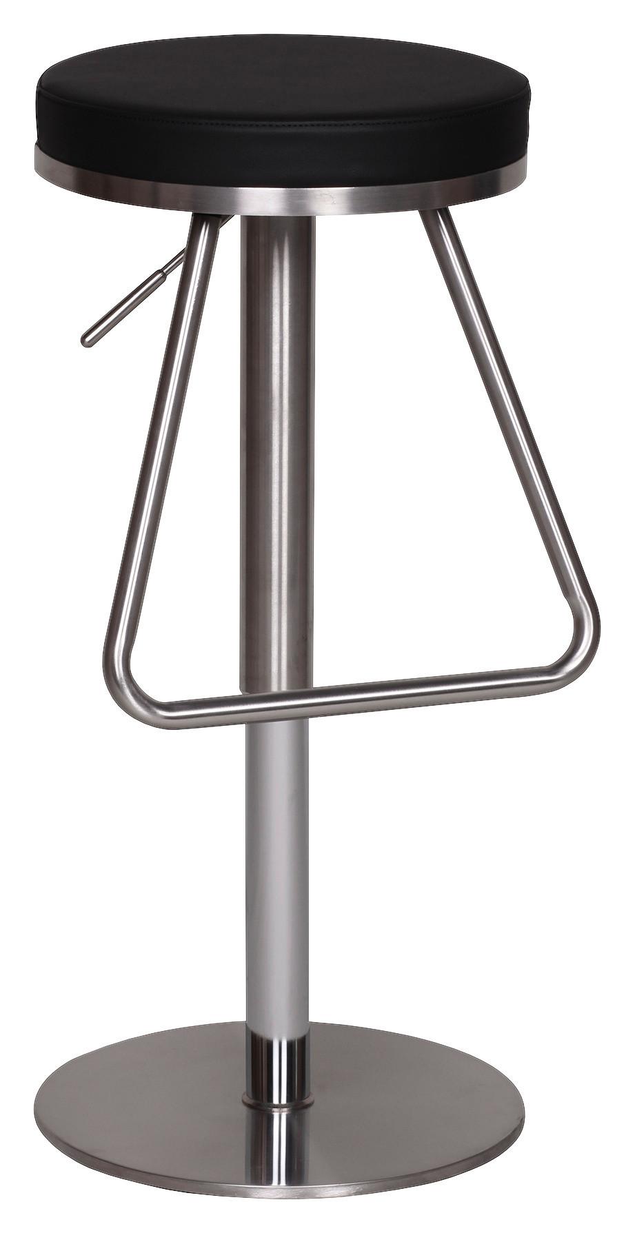 Barhocker höhenverstellbar und 360° drehbar Schwarz - Silberfarben/Schwarz, MODERN, Textil/Metall (39/54/39cm) - MID.YOU