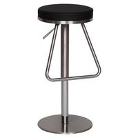 Barhocker höhenverstellbar und 360° drehbar Schwarz - Silberfarben/Schwarz, MODERN, Textil/Metall (39/54/39cm) - MID.YOU