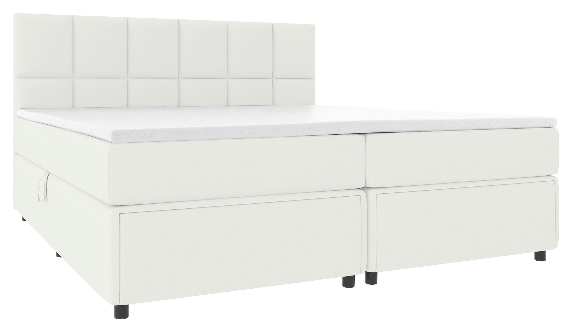 Boxspringbett Garda mit Topper 180x200 - Creme/Schwarz, KONVENTIONELL, Holzwerkstoff/Textil (180/200cm)