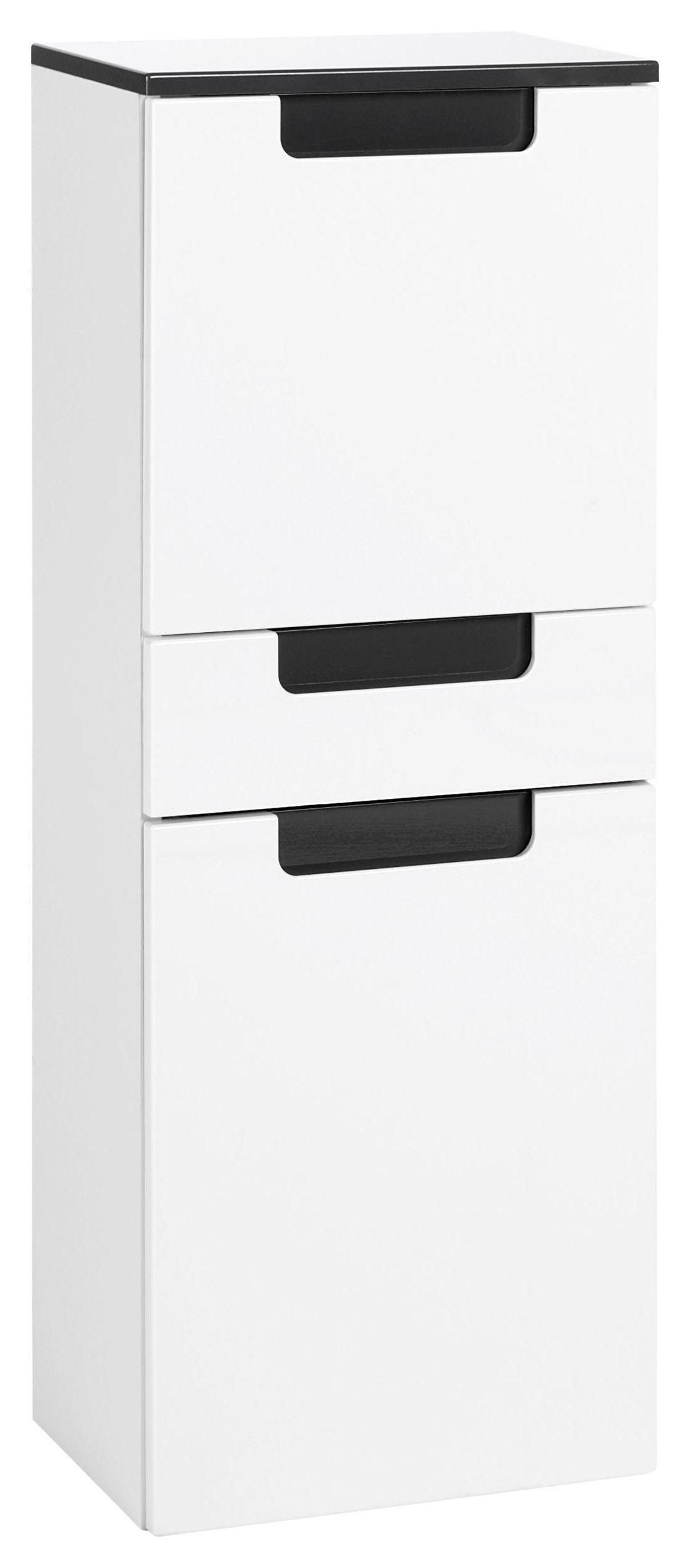 Midischrank mit Türdämpfer Siena 40cm Weiß/Anthrazit - Anthrazit/Weiß, MODERN, Holzwerkstoff (40/105/27cm) - Held