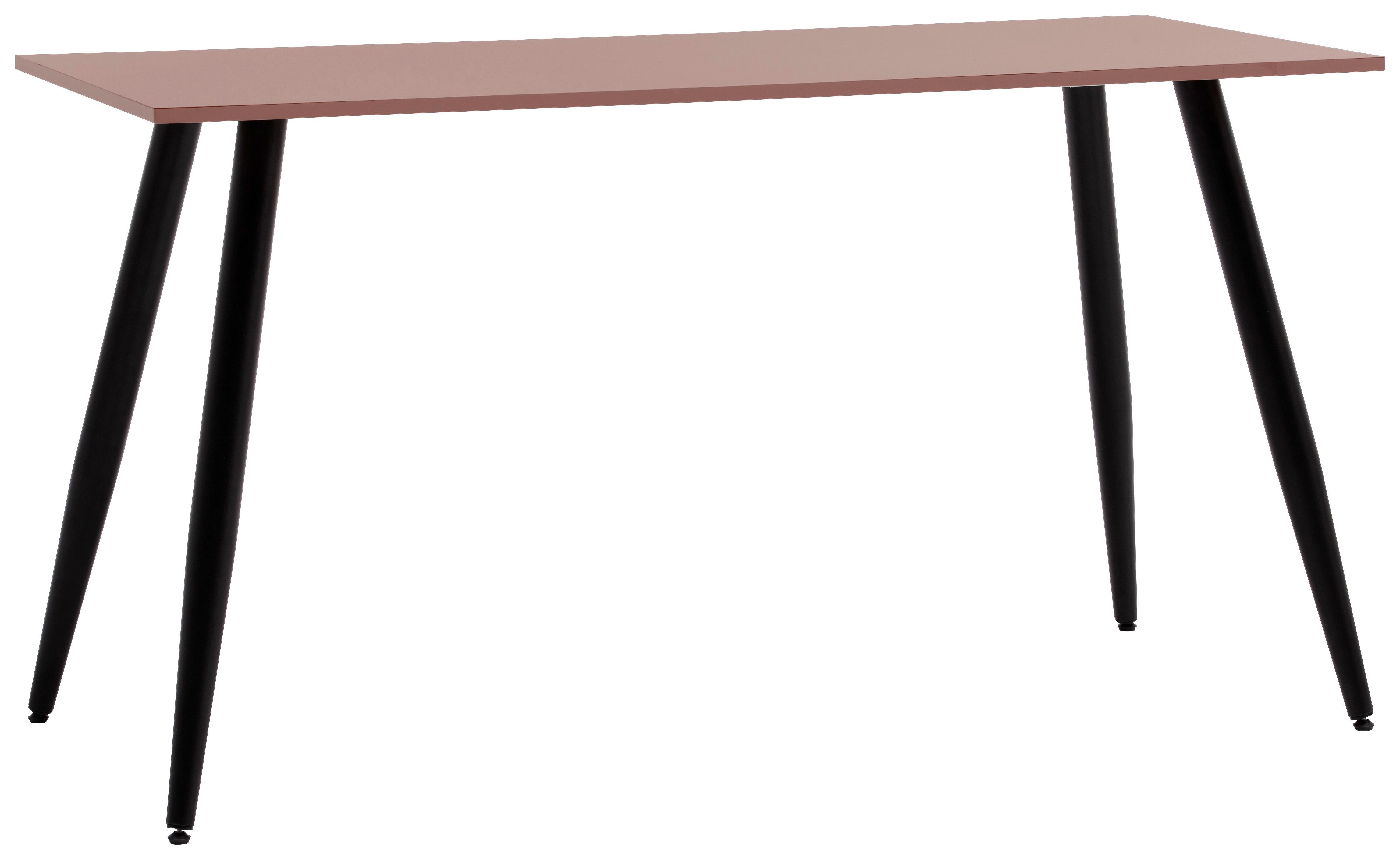 Schreibtisch Piazza Mauve B: 138cm - Mauve/Schwarz, Basics, Holzwerkstoff/Metall (138/60/73,6cm) - MID.YOU
