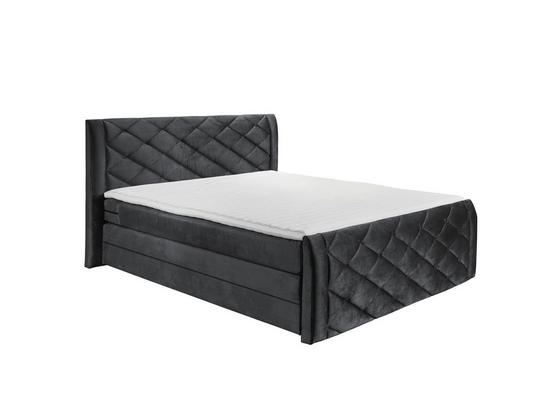 Boxspringbett Philadelphia 3b 160x200 - Anthrazit, Trend, Textil (160/200cm) - Carryhome Boxspringbett Philadelphia 3b 160x200 - Anthrazit, Trend, Textil (160/200cm) - Carryhome