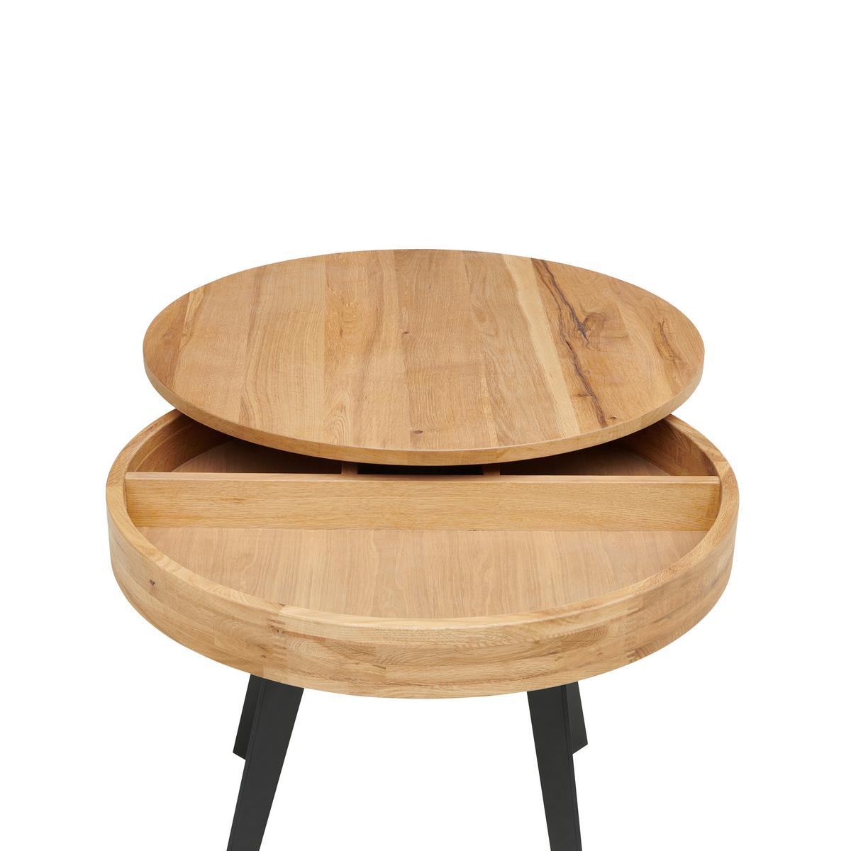 KONFERENČNÍ STOLEK DALLAS - černá/přírodní barvy, Moderní, kov/dřevo (70/56cm)