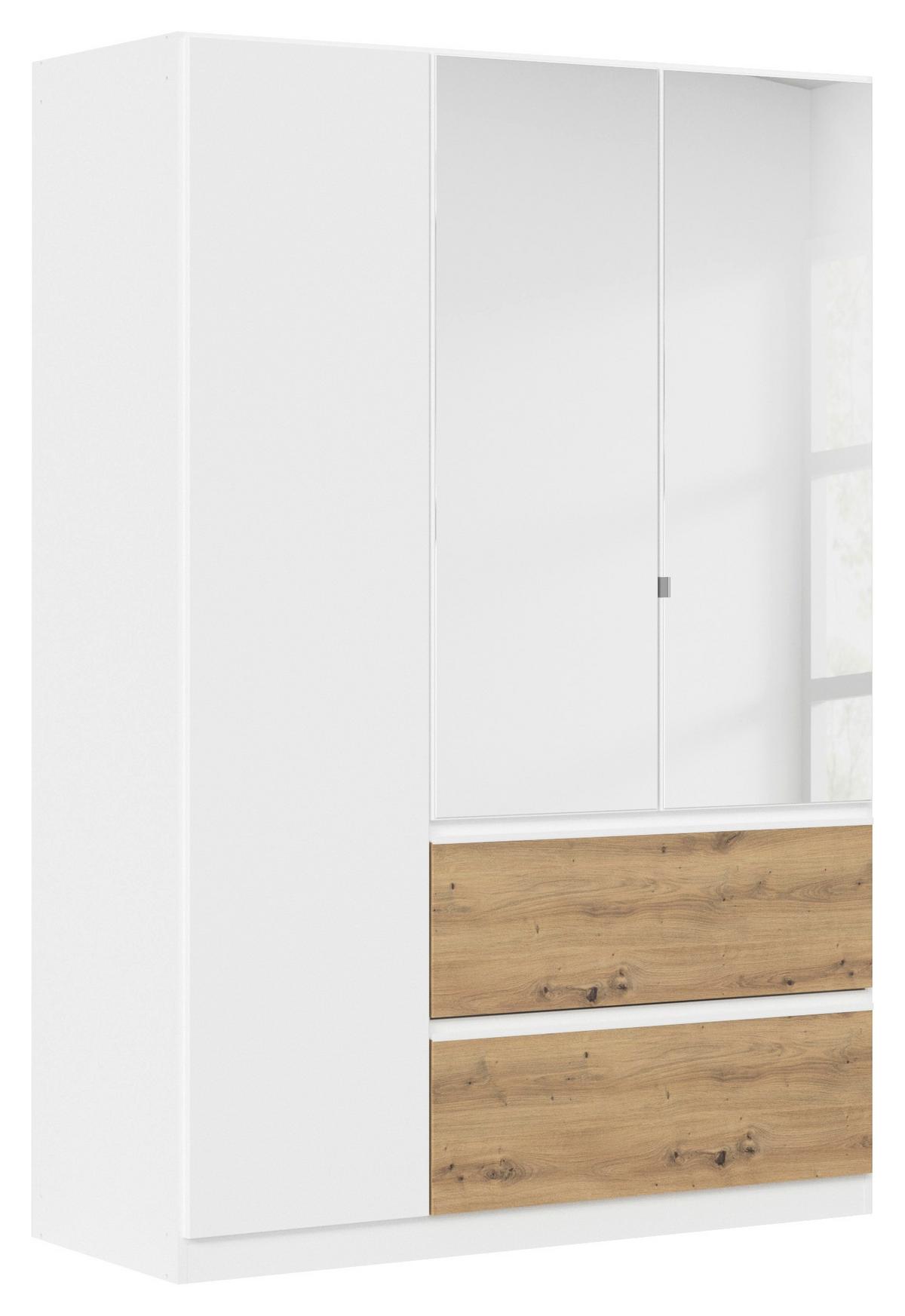 Drehtürenschrank Costa Weiß Eiche Artisan Dekor - Eiche Artisan/Weiß, MODERN, Holzwerkstoff (136/197/54cm) - Rauch Möbel