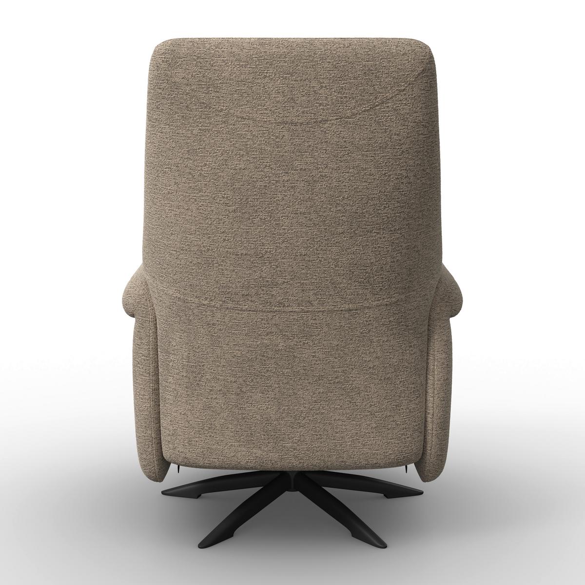 Relaxační křeslo ALICE, hnědé buklé, max. 140 kg - černá/hnědá, Moderní, kov/dřevo (76/110/94cm) - Bessagi Home