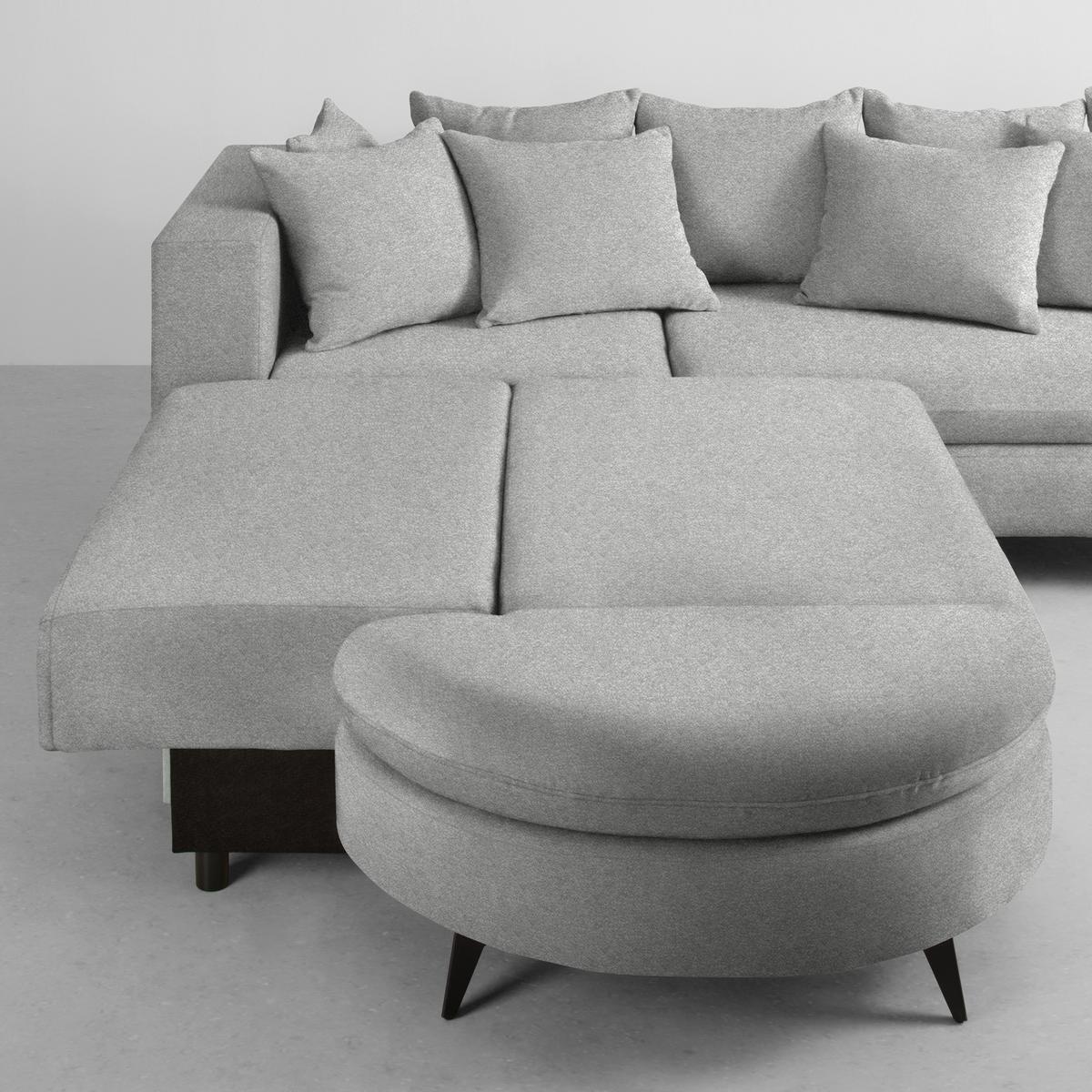 Rohová sedačka AXEL, levá, světle šedá tkanina - černá/světle šedá, Moderní, kov/textil (250/291cm) - Mömax