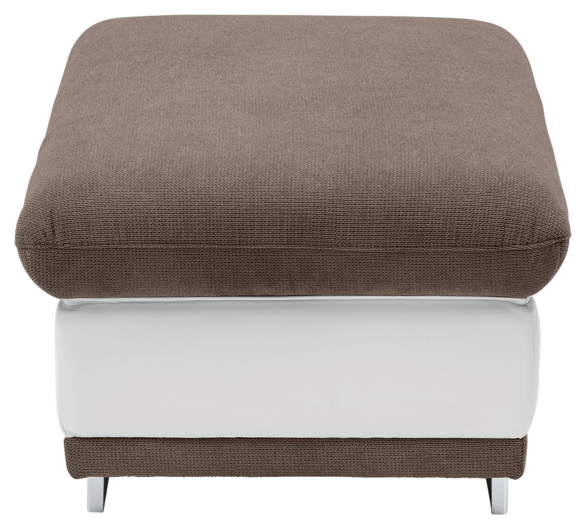 Hocker Seaside Braun H: 47 cm - Chromfarben/Braun, KONVENTIONELL, Textil (97/47/67cm) - MID.YOU