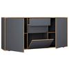 Komoda Salia, š: 160 cm - čierna/dub medový, Design, kompozitné drevo/plast (160/74/33cm) - MID.YOU