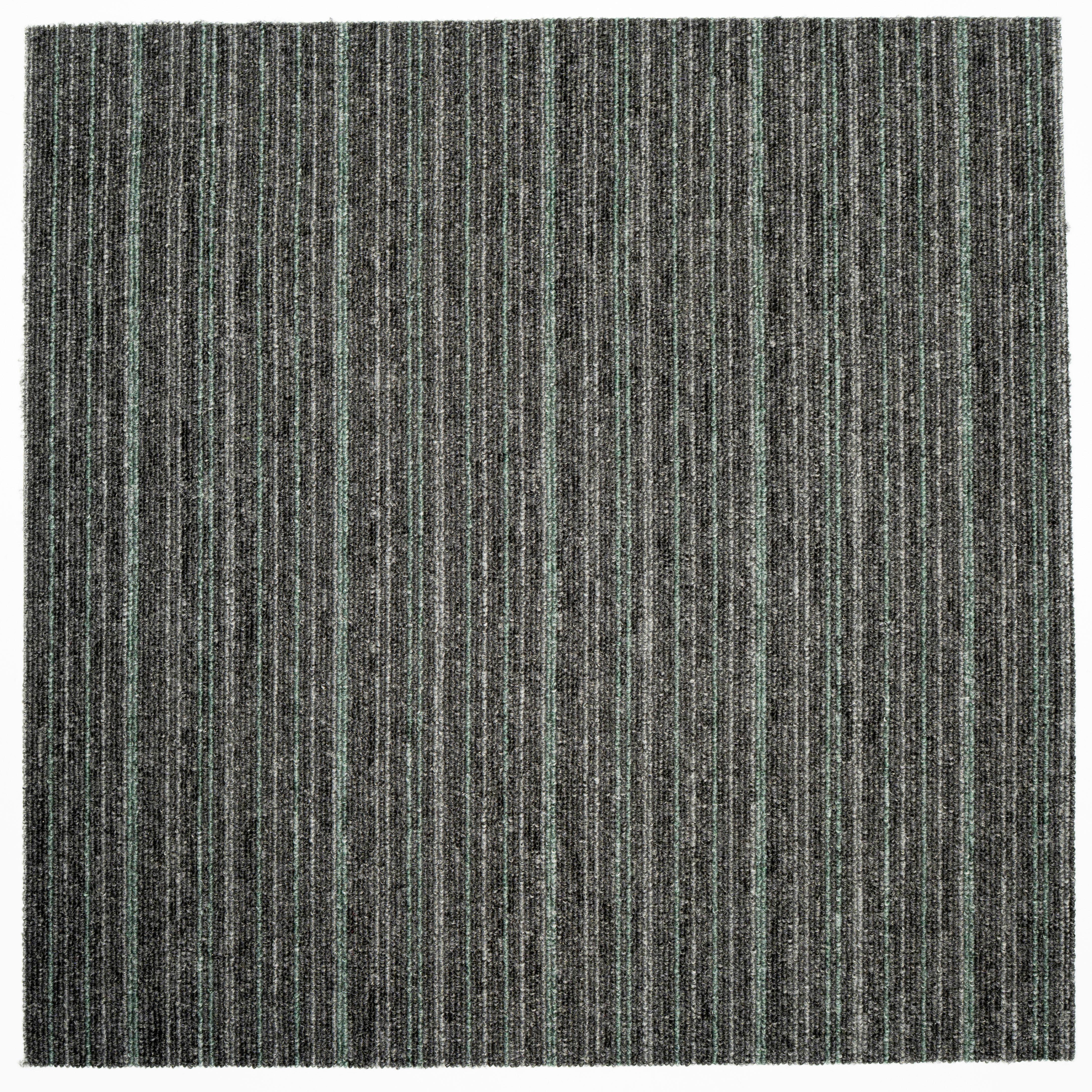 Teppichfliese Grau/Jadegrün Astra 50x50 cm Florhöhe 3 mm - Jadegrün/Grau, Basics, Textil (50/50cm)