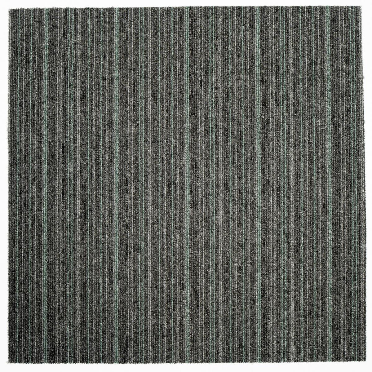 Teppichfliese Grau/Jadegrün Astra 50x50 cm Florhöhe 3 mm - Jadegrün/Grau, Basics, Textil (50/50cm)
