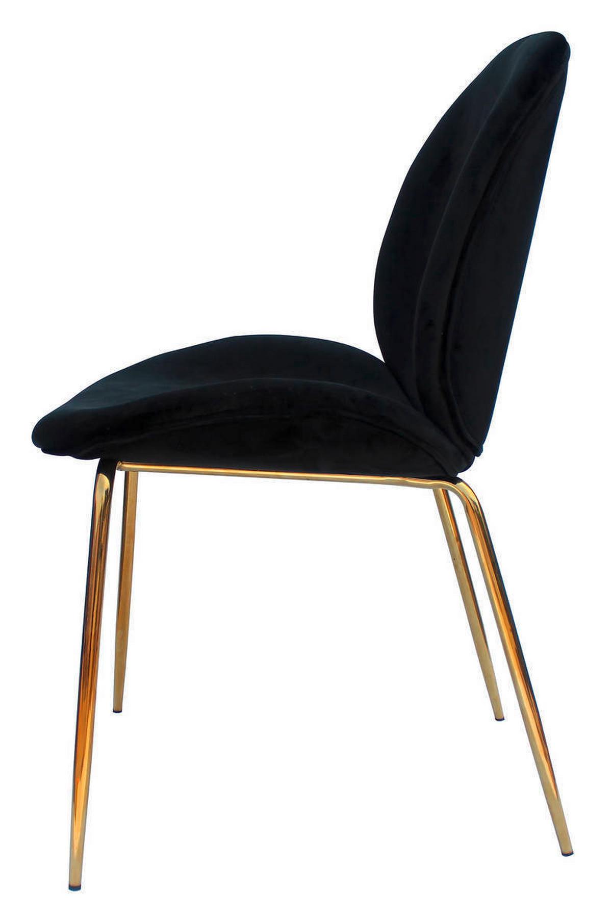 Sada stoličiek čierna - čierna/mosadzná, Modern, kov/plast (47/90/59cm)