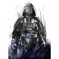 Fototapete Star Wars Watercolor Vader - Schwarz/Weiß, Trend, Textil (200/280cm)