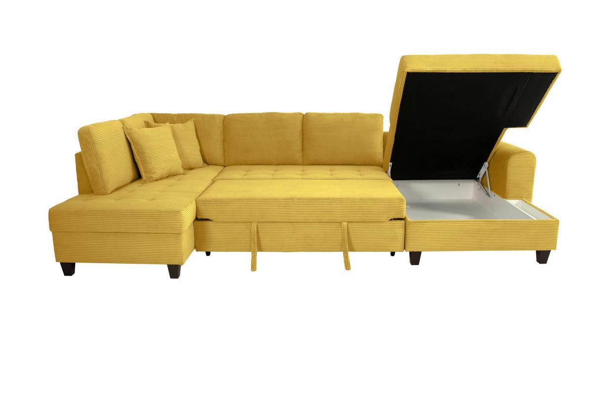 Wohnlandschaft Moritz Senfgelb U-Form: 178x324x155cm - Senfgelb, Trend, Textil (178/324/155cm)