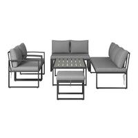 Loungegarnitur Salvador - Dunkelgrau/Grau, MODERN, Holzwerkstoff/Textil (165/72/68cm) - Beldano