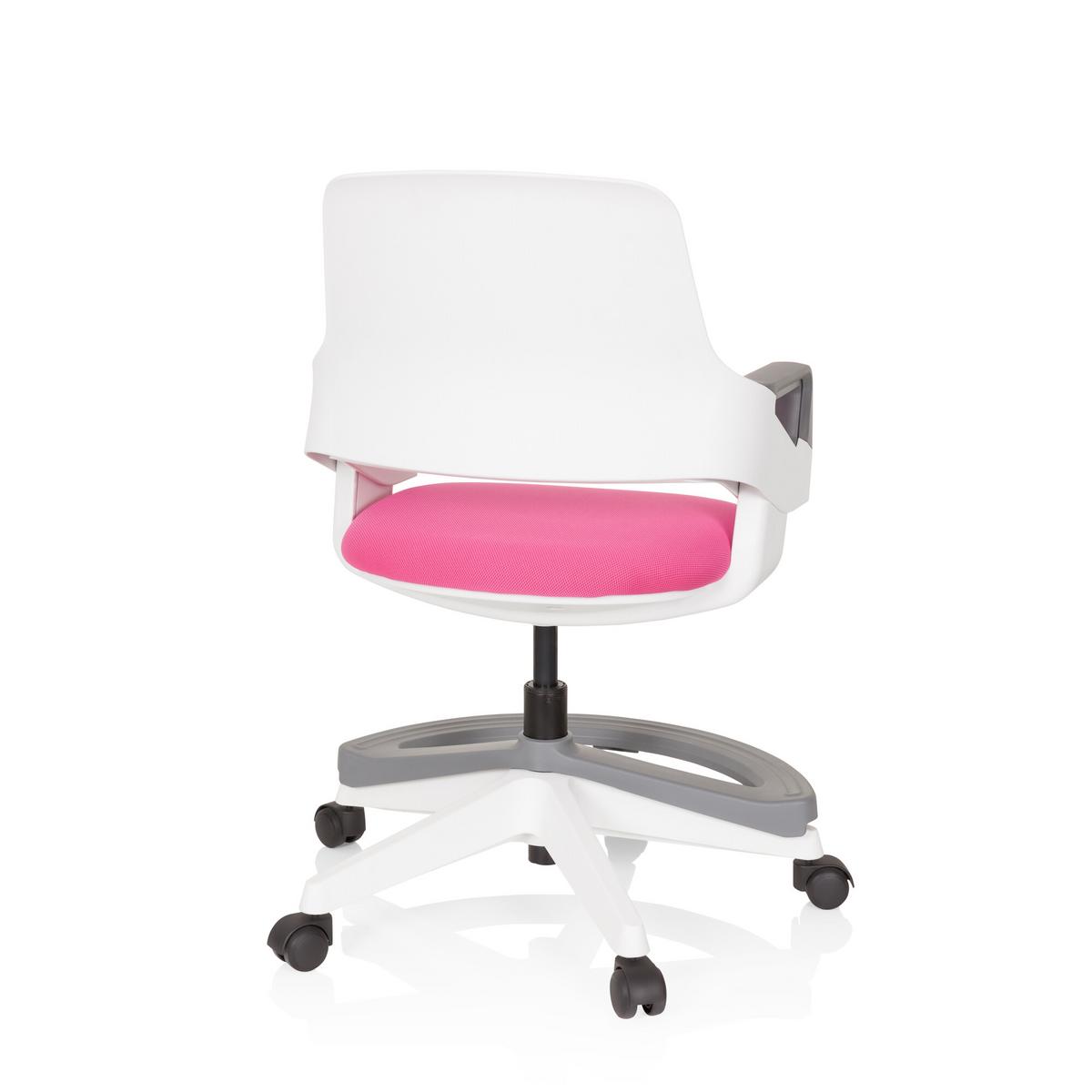 Jugenddrehstuhl Kid Flex Mit Armstützen Pink Bis 70 Kg - Pink/Weiß, Basics, Kunststoff (53/80-93/60cm) - MID.YOU