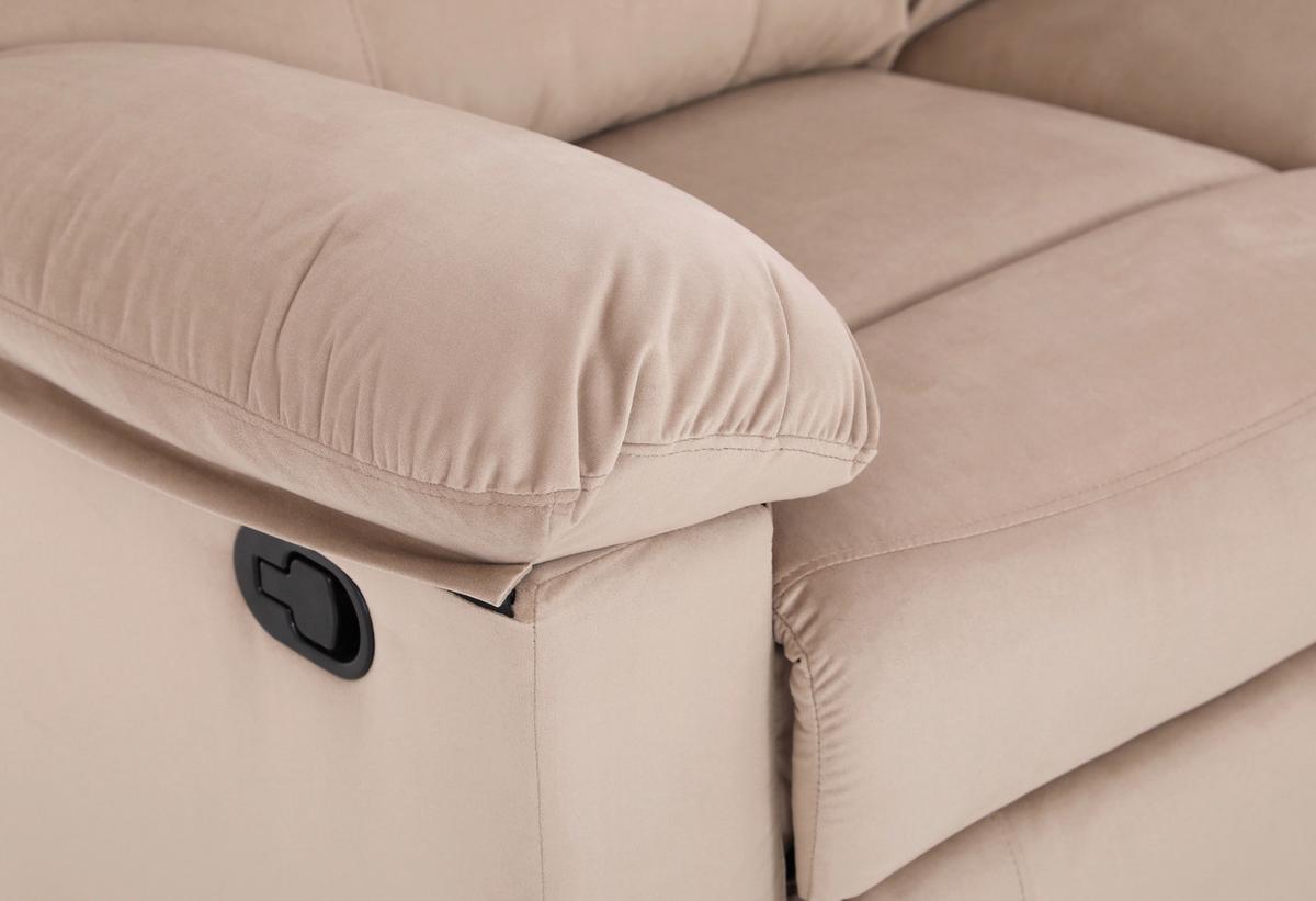 Ecksofa Boston - Beige/Schwarz, Basics, Textil/Metall (216/159cm) - P & B