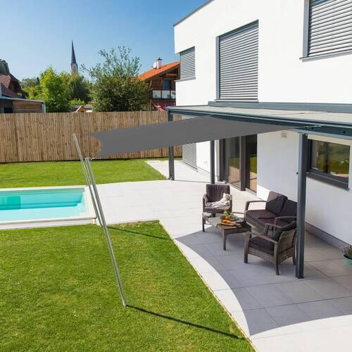 Sonnensegel Quadrat 5x5 M - Anthrazit, Basics (500/500cm)