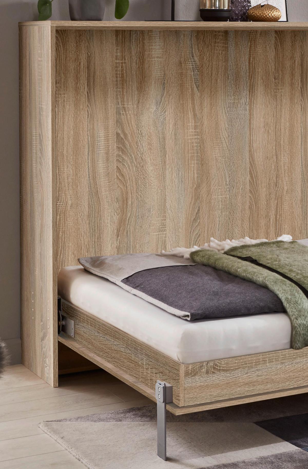 Schrankbett mit Lattenrost 120x200 Juist Eiche Dekor - Eichefarben, KONVENTIONELL, Holz/Holzwerkstoff (120/200cm) - MID.YOU