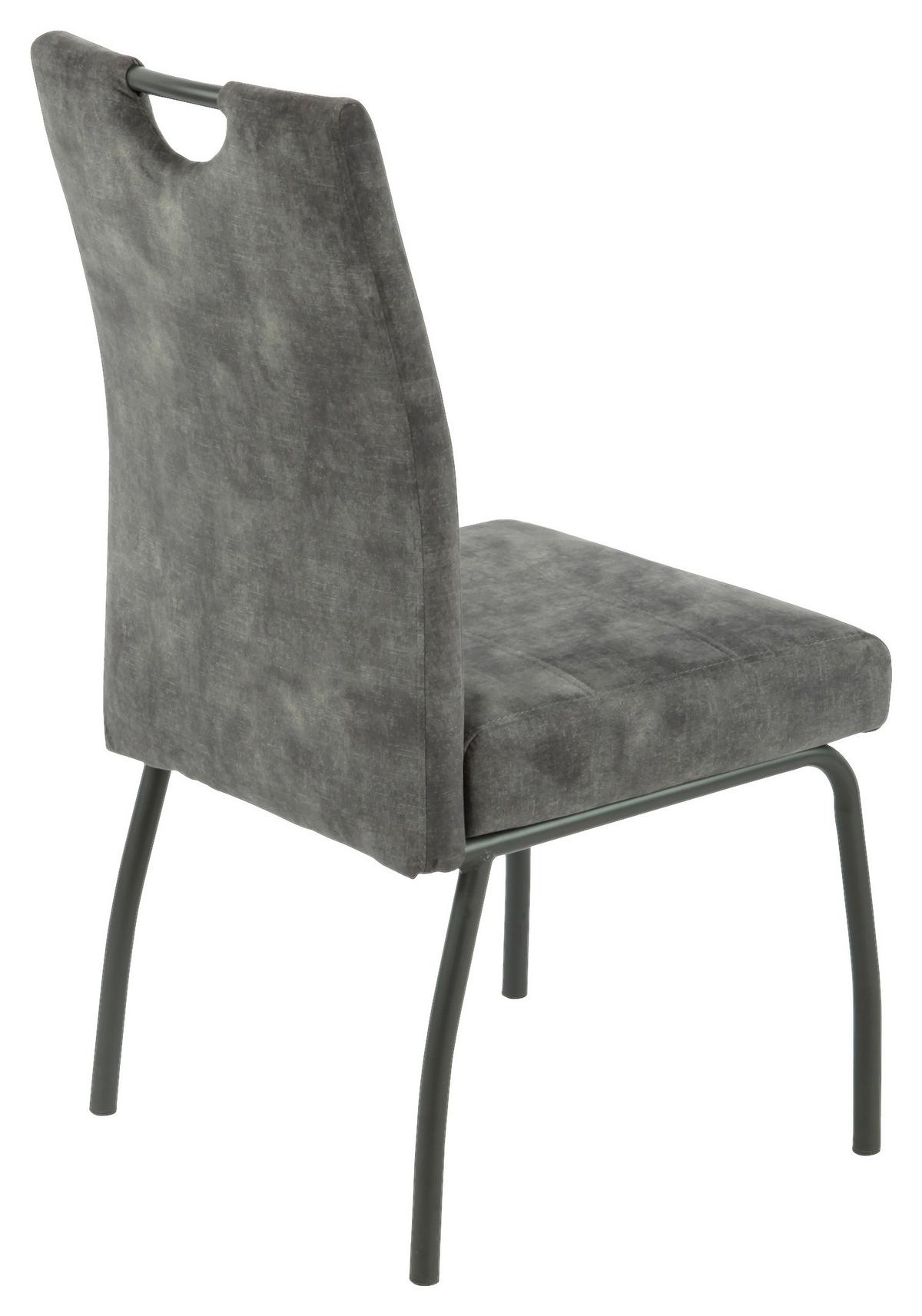 Négylábú Szék Evelyn - antracit/szürke, Konventionell, textil/fém (50/97/62cm)