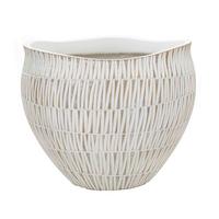 Vase Cachepot Stiky Weoß, Goldfarben B: 30,5 Cm - Goldfarben/Weiß, Basics, Kunststoff (30.5/24.5/30.5cm)