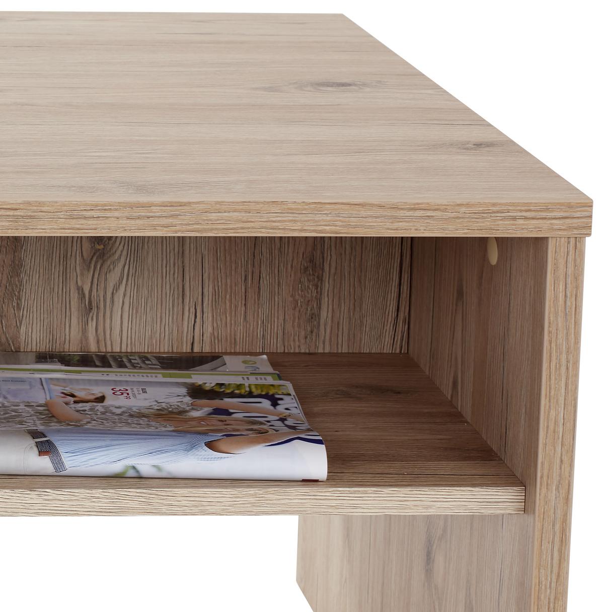 Couchtisch Mit Stauraum Melbourne, Eiche Dekor/weiß - Eichefarben/Weiß, MODERN, Holzwerkstoff (105/45/60cm)