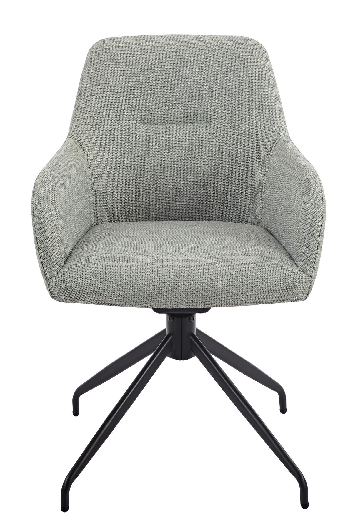 Armlehnstuhl-Set Triest S 2er-Set - Schwarz/Mintgrün, MODERN, Textil/Metall (56/83/60cm) - MID.YOU