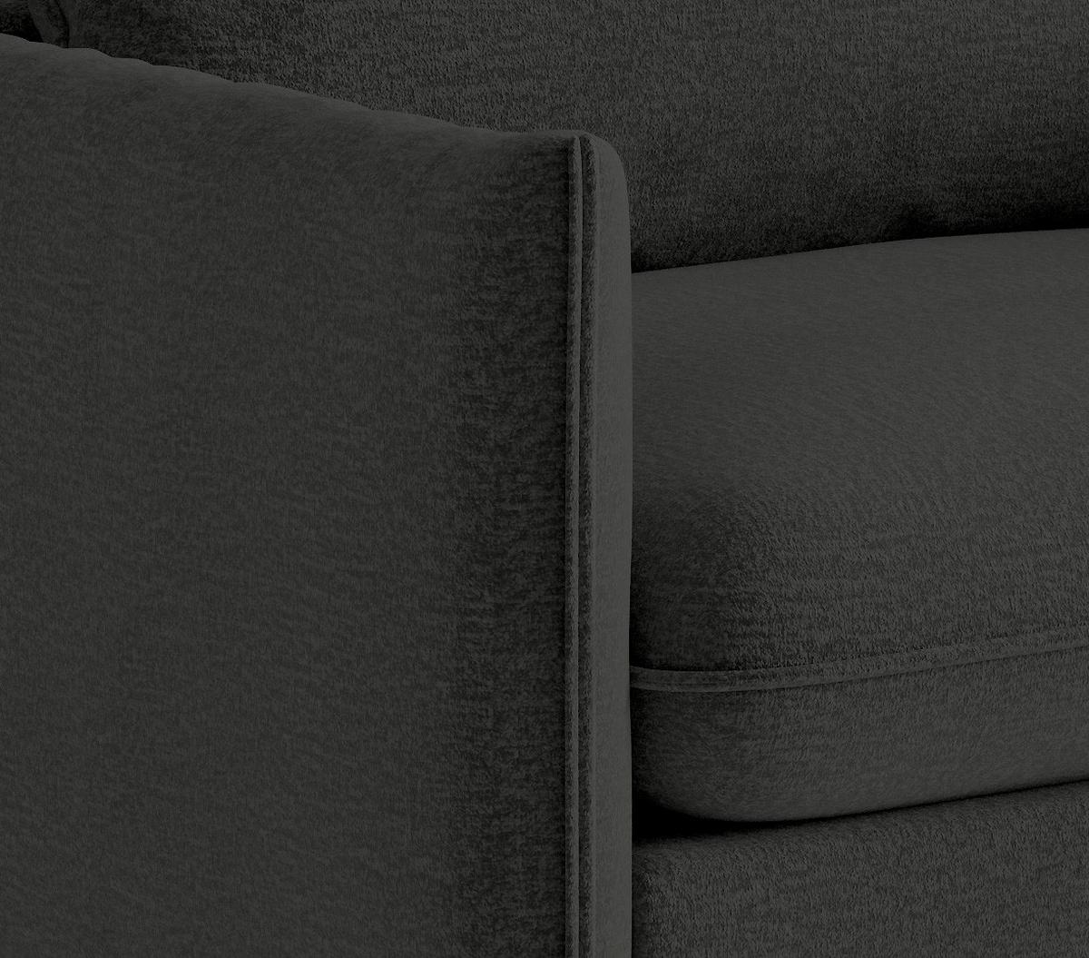 Sitzgarnitur Samos Dunkelgrau B: 215 cm - Dunkelgrau/Schwarz, Design, Textil (215/85/92cm) - Livetastic