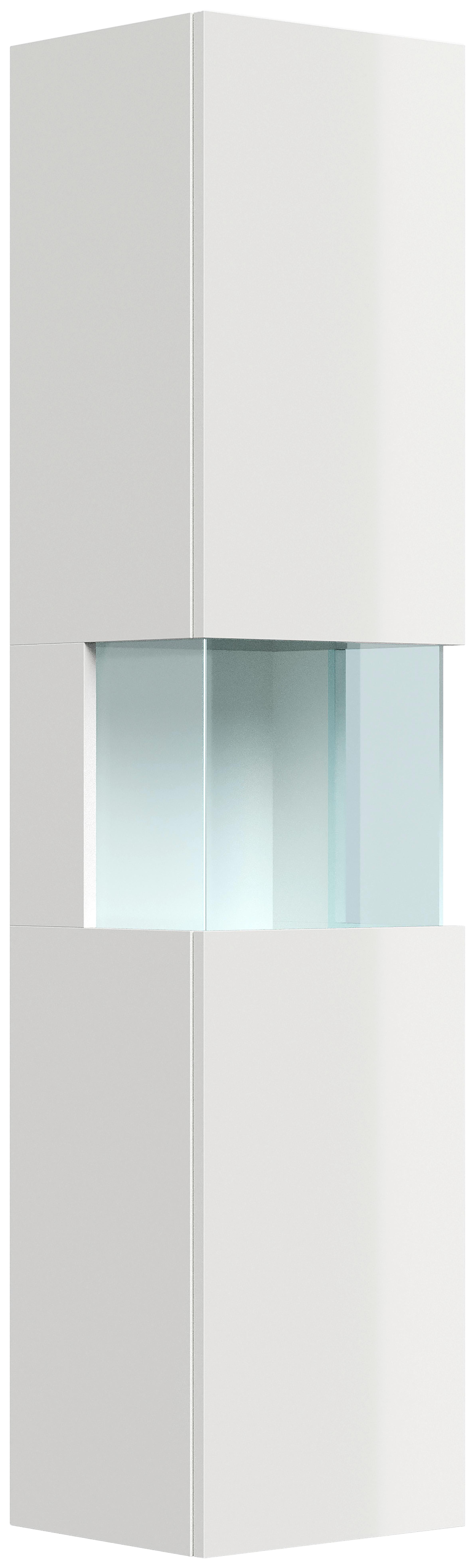 Hochschrank Limes Weiß Hg B: 35,2 Cm - Weiß Hochglanz, MODERN, Glas/Holzwerkstoff (35,2/150/30cm) - MID.YOU