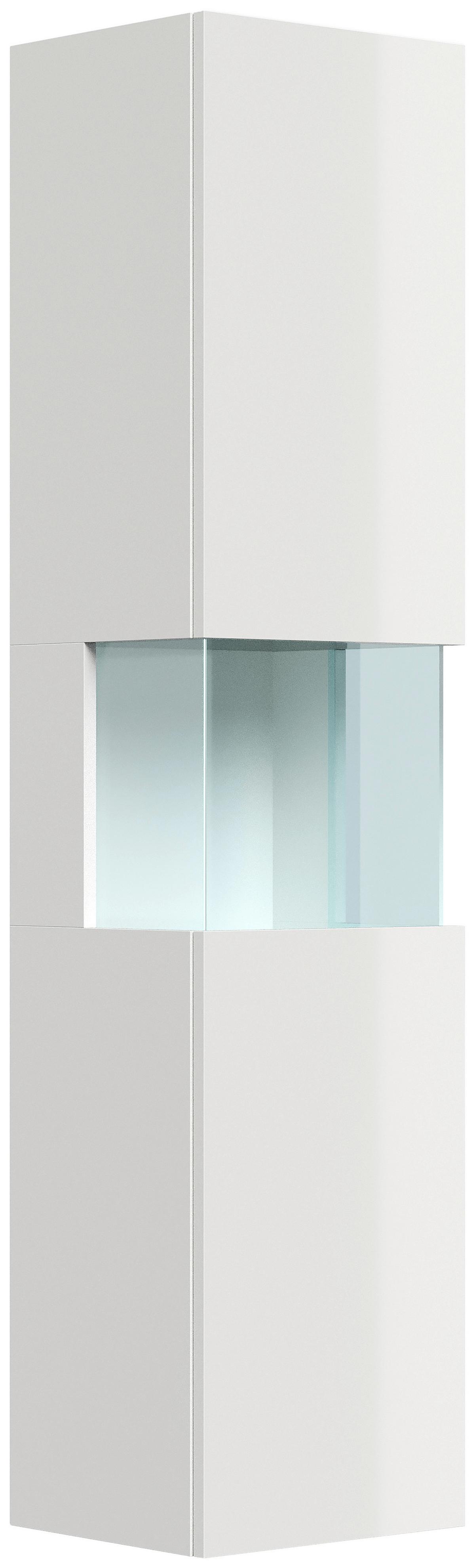 Hochschrank Limes Weiß Hg B: 35,2 Cm - Weiß Hochglanz, MODERN, Glas/Holzwerkstoff (35,2/150/30cm) - MID.YOU