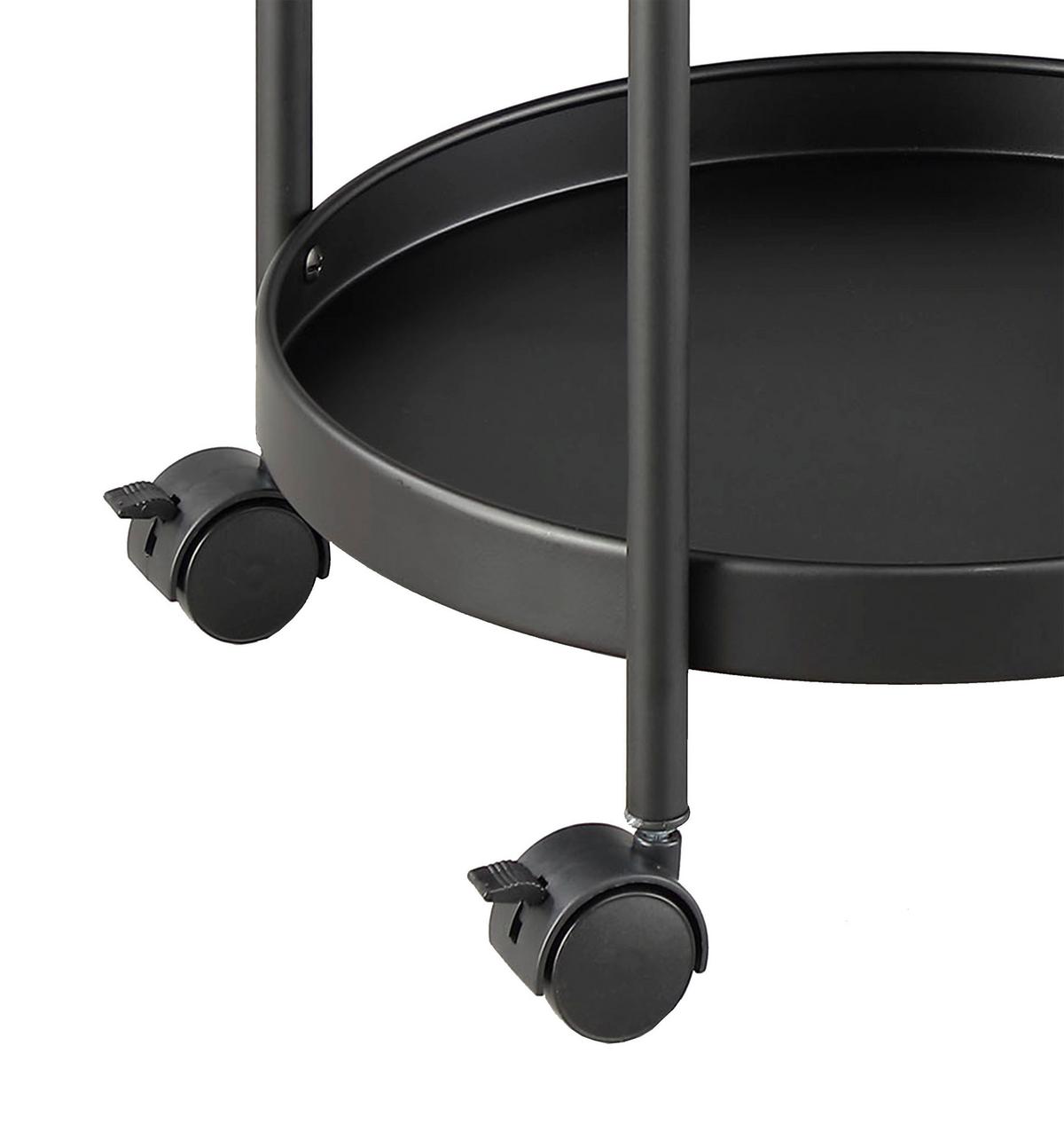 Servírovací vozík Justus, čierny kov, š: 40cm - čierna, Modern, kov/plast (39,5/72,5/35,5cm) - Mömax