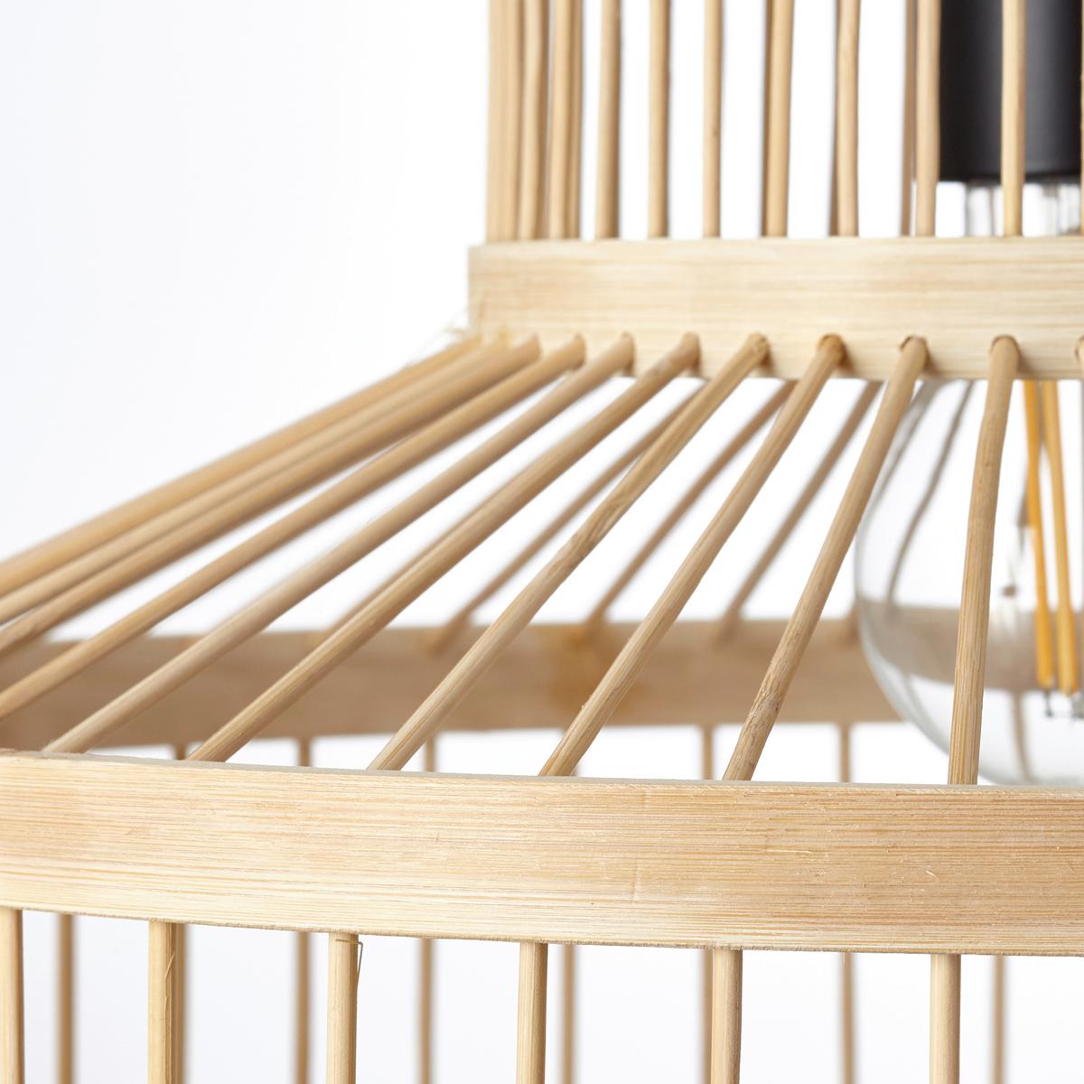 Led-hängeleuchte Teva H: 121,5 Cm 1-Flammig - Schwarz/Naturfarben, Natur, Holz/Metall (35/121,5cm) - Brilliant