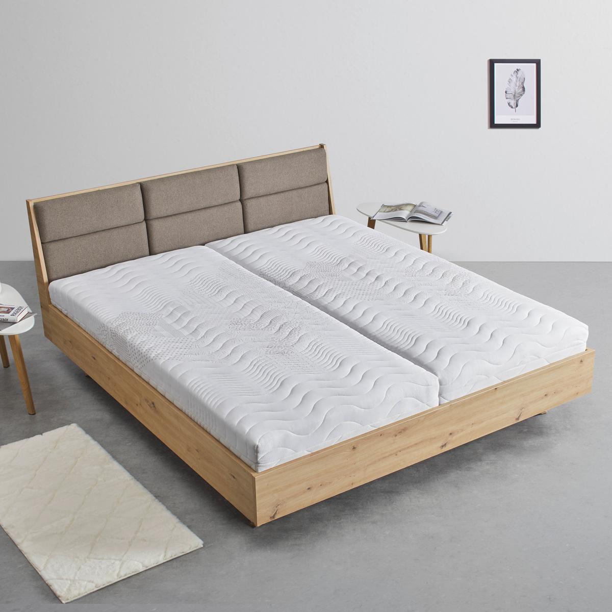Manželská posteľ Dormio hnedá/dekor dub 180x200 - hnedá/čierna, Modern, kov/drevo (180/200cm) - Bessagi Home