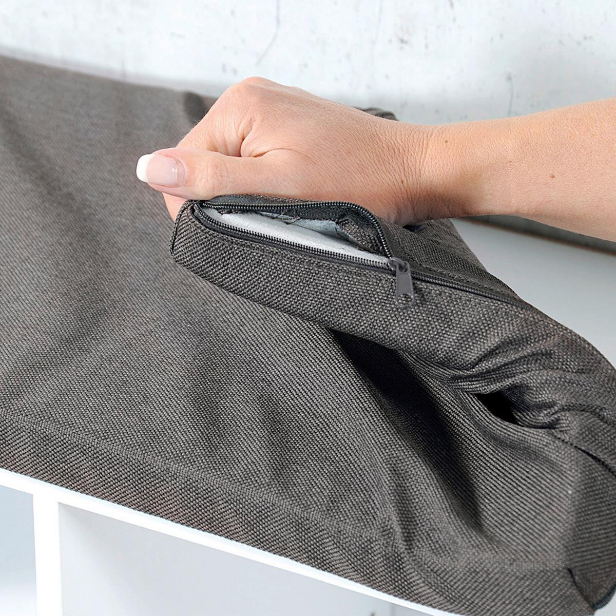 GARDEROBENBANK Weiß/Grau B: 103,5cm - Weiß/Grau, Basics, Holzwerkstoff/Textil (103,5/48/29,5cm) - Kesper