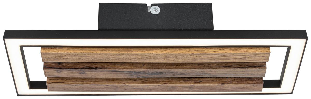 LED-Deckenleuchte Palono - Eichefarben/Schwarz, MODERN, Holz/Kunststoff (34/13/5,3cm) - Luca Bessoni