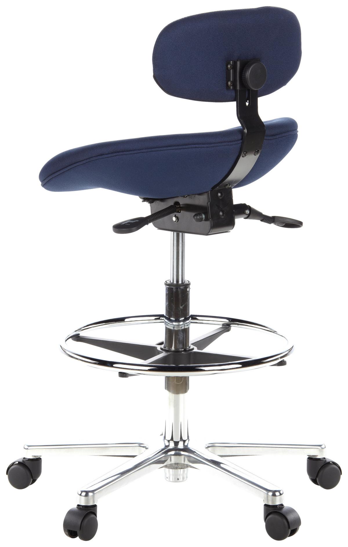 Bürohocker Work Mf Blau Bis 100 Kg - Blau/Silberfarben, Basics, Kunststoff/Textil (50/106/40cm) - MID.YOU