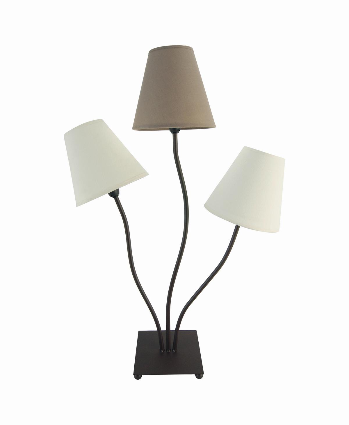 Tischlampe Boho Braun/Beige mit Kippschalter - Beige/Braun, LIFESTYLE, Textil/Metall (41/16cm) - Näve