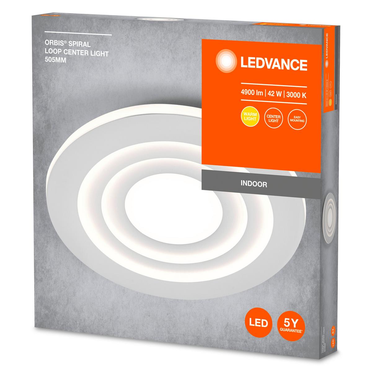 LED-Deckenleuchte, 42w Orbis Spiral Main And Side Lig - Weiß, Basics, Metall (50,5/6cm) - Ledvance