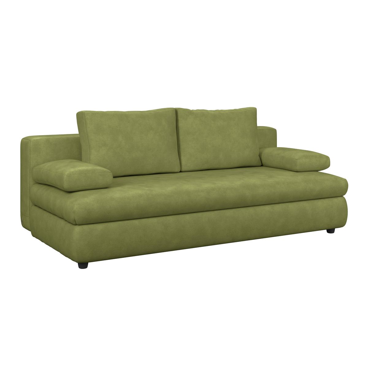 Schlafsofa Oslo Olivgrün, Lf: 200x140 cm - Olivgrün, Trend, Holz/Kunststoff (205/72/100cm)