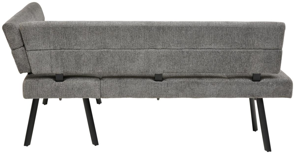 Eckbank Paros Anthrazit, S: 190x150 Cm - Anthrazit/Schwarz, KONVENTIONELL, Textil/Metall (190/150cm) - MID.YOU