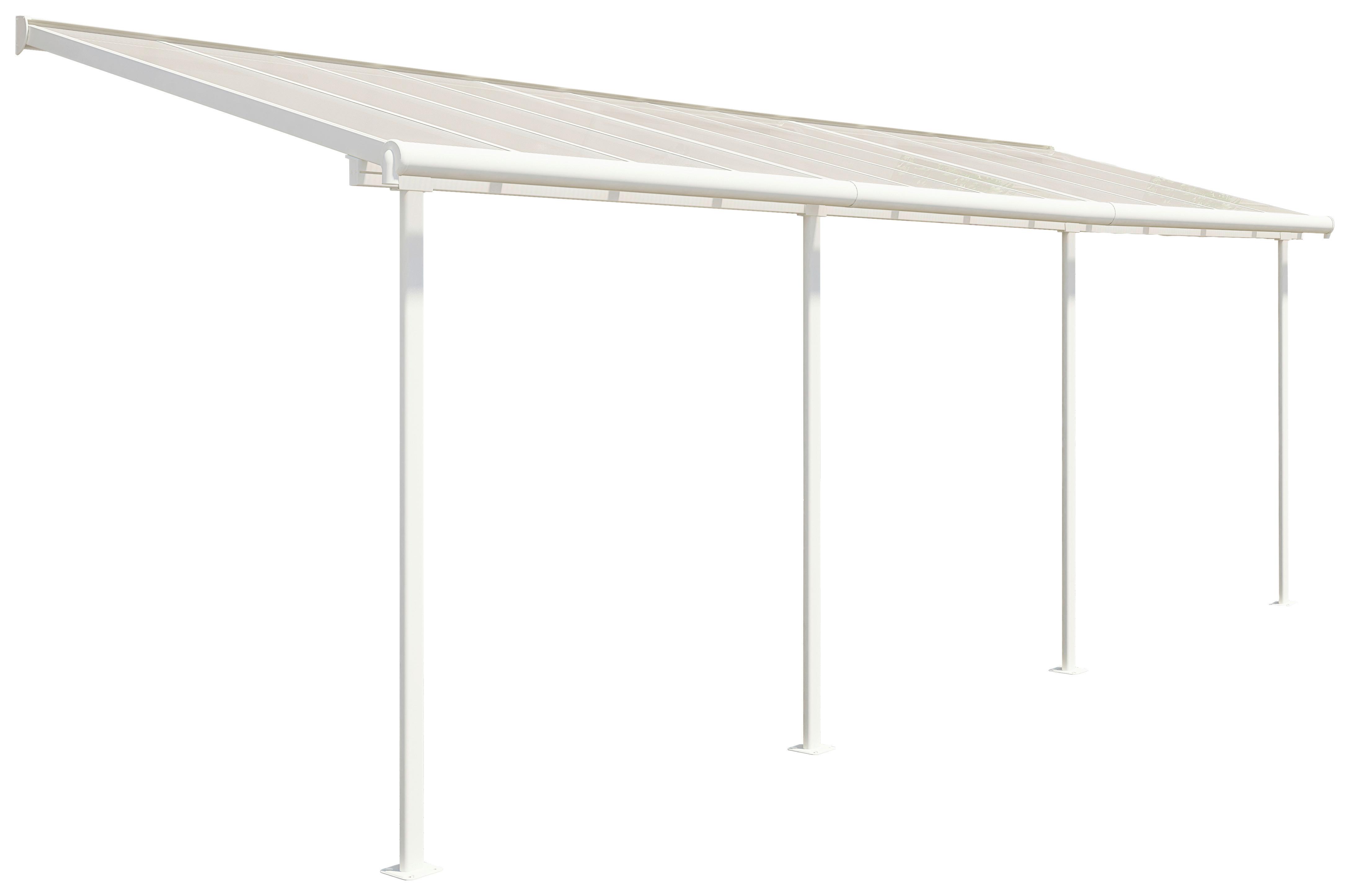 Terrassenüberdachung Palram Sierra 230x670 Cm Weiß - Weiß, Basics, Metall (670/257/230cm)