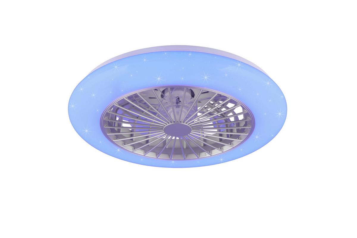 Deckenventilator Stralsund Silberfarben Weiß D: 49 cm - Silberfarben/Weiß, KONVENTIONELL, Kunststoff (49/16,5cm)